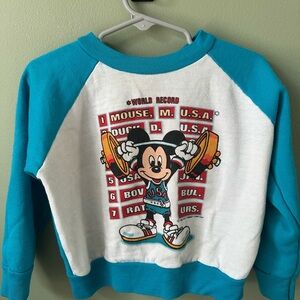 Disney Mickey Mouse Teal and White Kids Sweatshirt